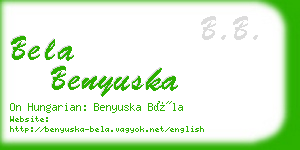 bela benyuska business card